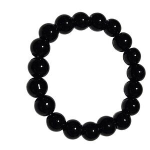 Classic Black Beaded Stretch Bracelet Timeless Minimalist Fashion Jewelry Women